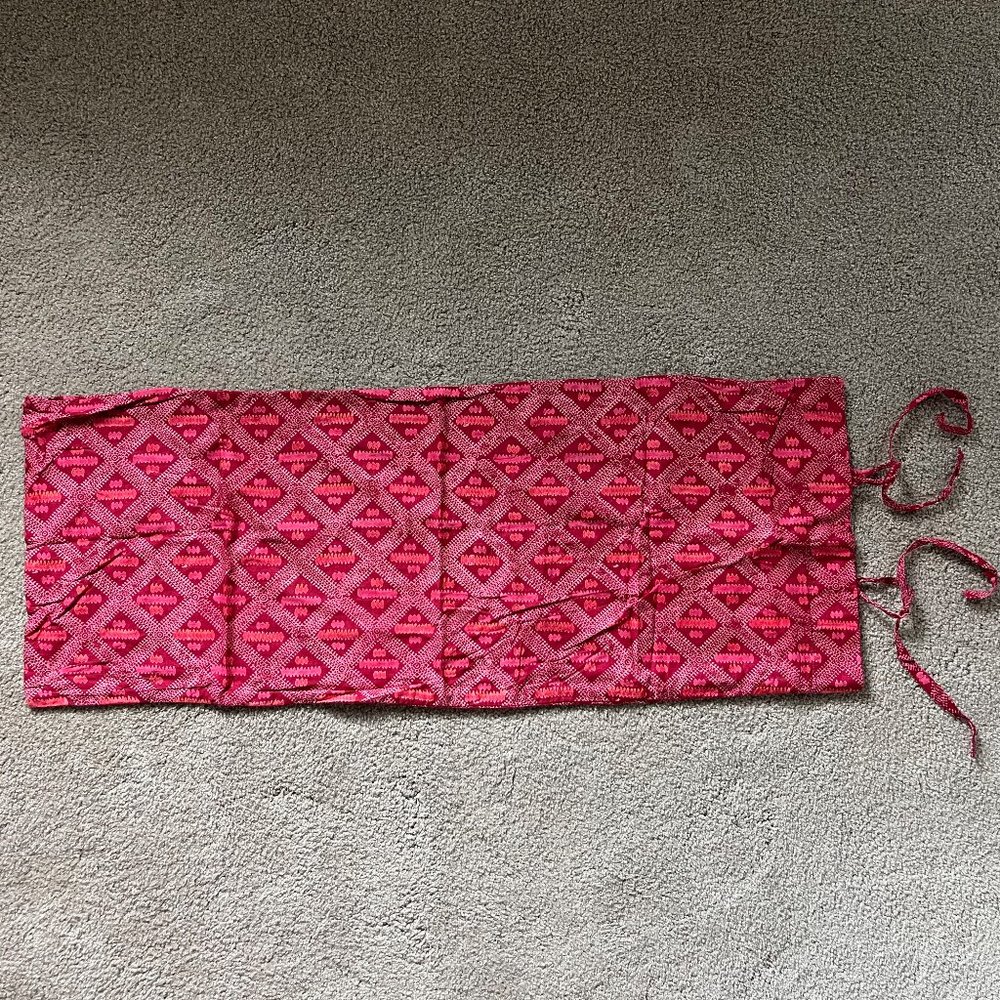 Pottery Barn Lumbar Pillow Sham, Pink Ikat Print w/ Side Ties